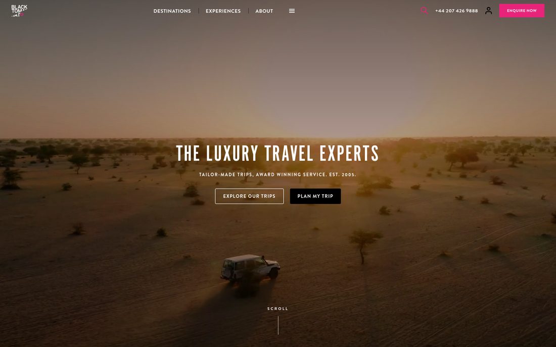 Black Tomato website preview