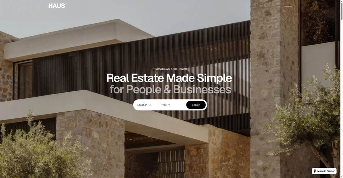 Haus Real Estate website preview