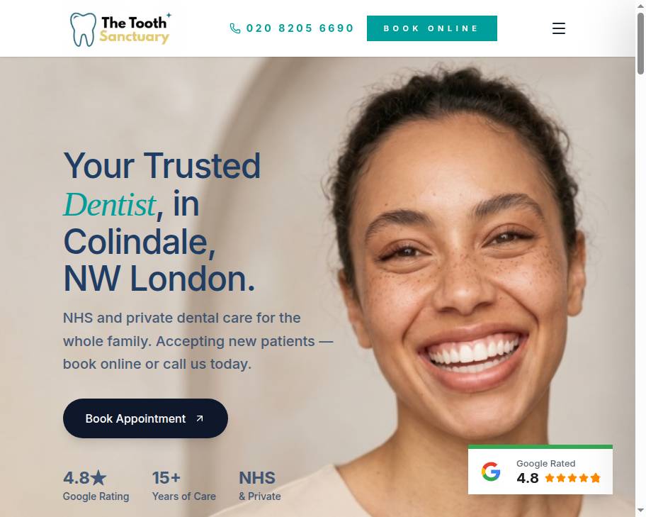 The Tooth Sanctuary website preview